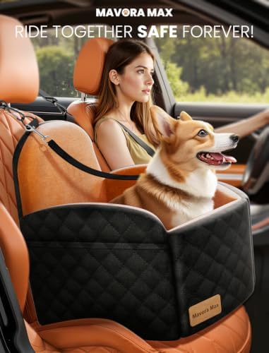 Dog Car Seat Booster for Small/Medium Dogs up to 35lbs, Brown - Image 2