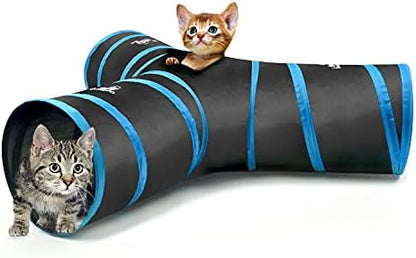 Pawaboo Cat Tunnel, Cat Tunnels for Indoor Cats, 3-Way Foldable Cats Tube by Pawaboo