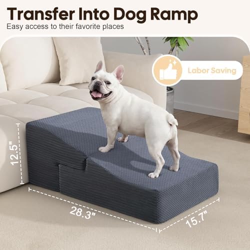 Dog Ramp for Bed Couch, 15.3" H Dog Stairs for Small Dogs - Image 4