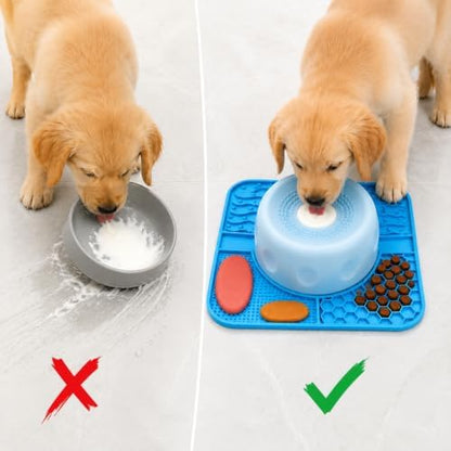 2-in-1 Lick Bowl with Rolling Ball: Slow Feeder Dog Bowl - Image 3