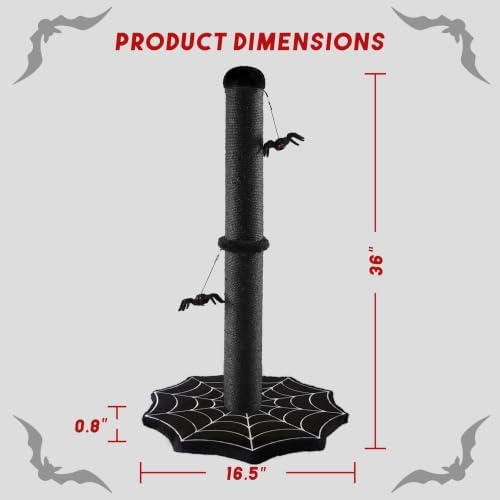 Gothic Cat Scratching Post with Spider Toys for Indoor Large Cats - Image 7