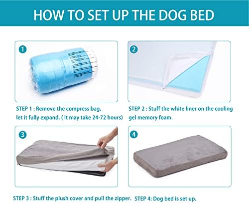 Orthopedic Memory Foam Dog Bed, Cooling Dog Beds for Medium Dogs -Waterproof Pet Bed for Crate with Removable Washable Cover, M(29inch,45Lbs) - Image 5