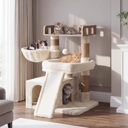 Heybly Cat Tree, Multi-Season Stable Cat Activity Tower, HCT207SMJ by HEYBLY