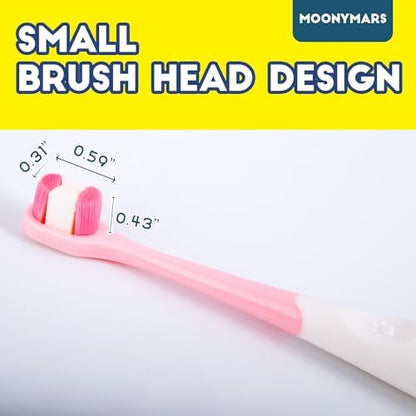 Small Dog Toothbrush, Puppy & Cat Tooth Brushing Kit, Ultra Soft Head Teeth Brush for Kitten & Tiny to Medium Pet, Doggy Toothbrushes Deep Dental Clean, 1 PCS, Pink - Image 4