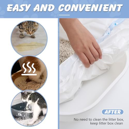 Cat Litter Box Liners, 30 Count, 36 x 19 In, 3 Mil, Drawstring - Image 6