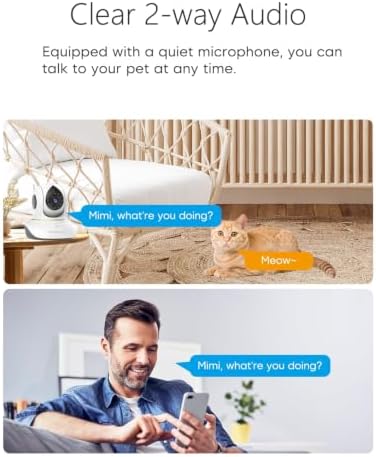 VSTARCAM 3MP Pet Cameras, Security Camera Indoor, Interactive Cat/Pet Camera with Phone App, 2.4GHz with IR Night Vision, AI Motion Tracking, 2-Way Audio, 24/7 Cloud & SD Card Storage - Image 4