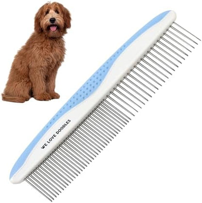 Metal Comb for Dogs, Dog Grooming Detangler Combs For Matted Hair, Large by WeLoveDoodles
