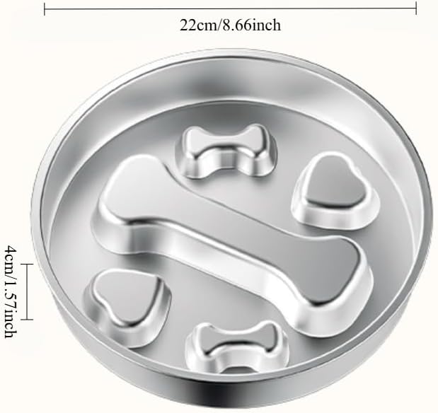 Slow Feeder Dog Bowl Stainless Steel Dog Slow Feeder Food Bowl, Metal Non-Slip Lick Plate,Puppy or Cat Food Holder,Pet Supplies,Puzzle Maze Dish for Small & Medium Sized Breeds (Cat Paw)