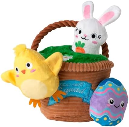 Fringe Studio Plush Dog Toy, Hide & Seek Burrow 4 Pieces Set, Egg Hunt Squad, Petshop Collection (289253) by FringeStudio