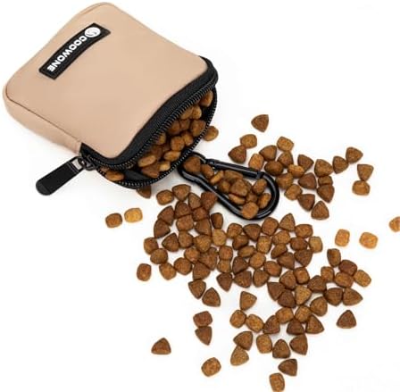 Dog Treat Pouch Pocket Sized Pet Puppy Training Pouch for Dog Training Behavior Aids, Waterproof Nylon Fabric Dog Poop Bag Holder, Hands Free Dog Walking Bag with Metal Carabiner (Coffee) - Image 5
