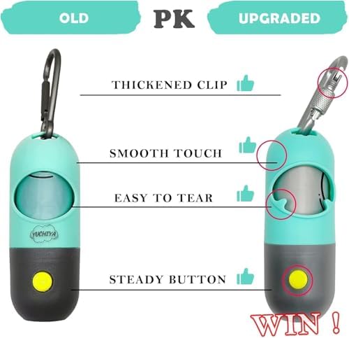 YUCHIYA Dog Poop Bag Holder Dispenser with LED Flashlight(Mint Green) - Image 4