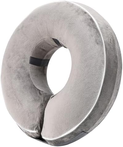 Inflatable Reflective Dog Cone Collar Alternative After Surgery,Doggie Recovery Dount Neck Ecollar,Adjustable Soft Dog Cone Collar for Small Medium Large Dogs (Grey, XXL) by Unknown