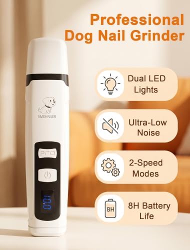 Quiet Electric Pet Nail Grinder with Light for Dogs Cats - Image 2