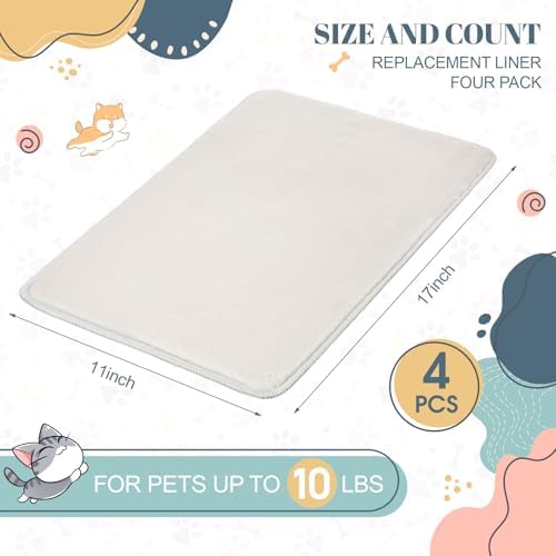 Drydiet 4 Pcs Cat Carrier Pad Reversible Liner, Beige, 17 x 11 Inch - Image 2