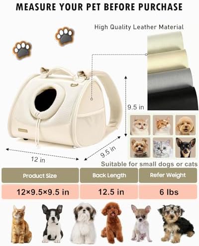 Small Dog Cat Chest Carrier Backpack,Adjustable Ventilated Front Facing Backpack Carrier for Small Dogs Cats Puppy,Airline Approved Lightweight Doggy Backpack for Travel Hiking Outdoor - Image 2