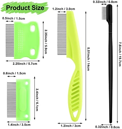 Boao 5 Pcs Dog Eye Comb Tear Stain Remover Grooming, Green, Black - Image 2