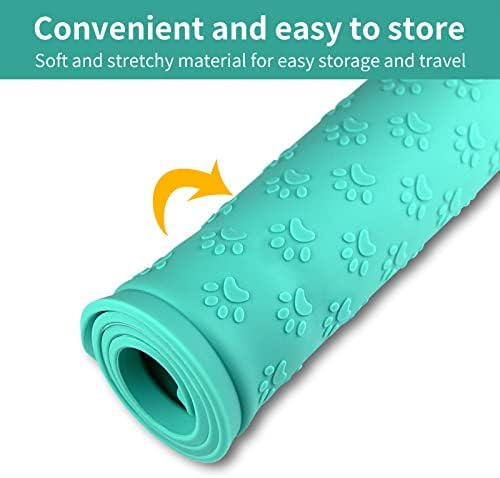 2 Pack Pet Placemat for Dog and Cat, Waterproof Non-Slip Silicone Feeding Bowl Mat Prevent Food and Water Overflow, Puppy Dish Feeder Fountain Trays Suitable for Medium and Small Pets, Green - Image 5