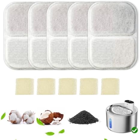 5 Pack Replacement Filter for FS40PRO Cat Fountain 135 fl oz/4L,6 Layer Filters for Pet Fountain by APDAPETDOLA