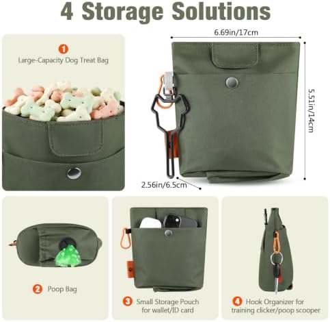 FOREGOER Dog Treat Pouch with Magnetic Closure, 4 Cup Training Bag Outdoor - Image 4