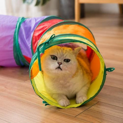 Cat Tunnels for Indoor Cats, Interactive Peek-a-Boo Cat Chute Cat Tube Toy, Camouflage S-Tunnel - Image 5