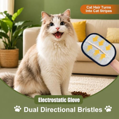 Pet Hair Remover Glove with Silicone Scraper – Reusable Electrostatic Lint & Fur Remover for Dog & Cat Hair on Couch, Carpet, Car Seat, Clothes & Laundry - Image 3