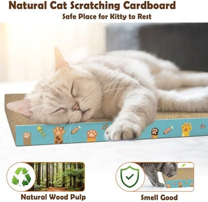 Cardboard Cat Scratcher 3 Pack Refill Reversible Cat Scratching Pad Durable Cat Scratchers for Indoor Cats Kitten to Protect The Furniture (Cat Paws) - Image 6