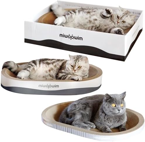 miwoowim 23.6" Extra Large Cat Scratcher Bed & Box Set, Oval Lounge Bowl - Image 3