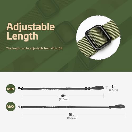 Forestpaw Tactical Dog Leash for Large Dogs, Green, 4-5FT - Image 7
