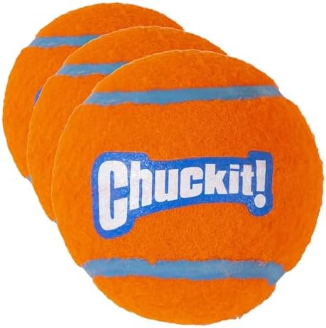 Chuckit! Dog Tennis Ball Dog Toy, Medium (2.5 Inch Diameter) for Dogs 20-60 lbs, Shrink Wrap Pack of 6 by Chuckit