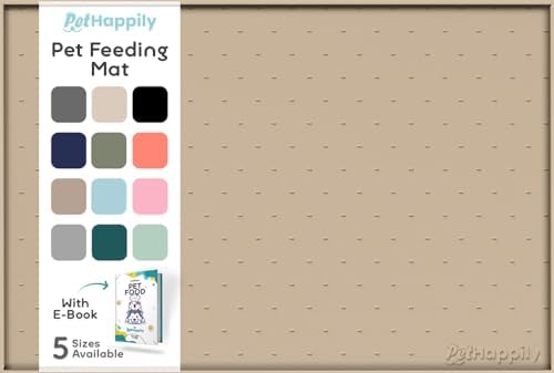 Dog Food Mat - Raised Edges Dogs Mat for Food and Water Prevent Spill, Waterproof Cat Food Mats Protect Floors, Easy Clean Dog Bowl Mats for Food and Water, Silicone Pet Food Tray by PETHAPPILY