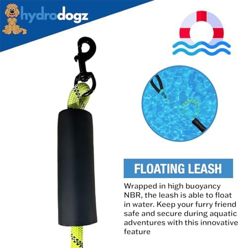 Reflective Padded Floating Leash and Collar Set Bundle Combo, Adjustable Comfortable Durable Collars for Small Medium Large Dogs (3/4" Collar w/Leash)