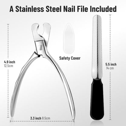 Large Dog Nail Clippers, Heavy Duty Thick Nail Trimmer with File - Image 6