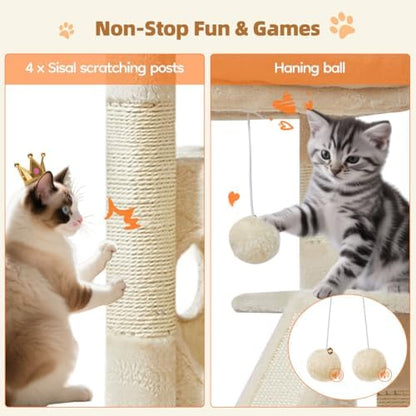 Taoqimiao Cat Tree, 38.5In Cat Tower for Indoor Cats, Suitable for Kittens - Image 6