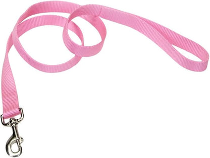 Coastal Pet Single-Ply Dog Leash - Sturdy Pet Leash - Comfortable & Stylish - Resists Fraying - Vibrant & Fade-Resistant Color - Pink Bright, 1" x 6'