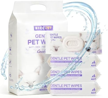 HICC PET Dog Wipes for Dogs & Cats, French Mineral Water, 440 Count by HICCPET
