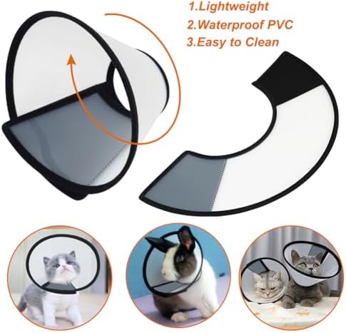 Vivifying Cat Cone Collar– 3 Sizes Lightweight Soft Edge Recovery Cone for Cats, Adjustable Plastic Elizabethan Anti-Lick E-Collar for Post-Surgery Protection (Small) - Image 5