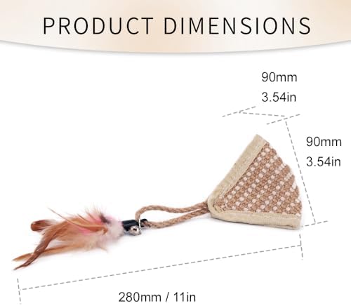 PAZ'S GIFT Cat Toy with Organic Catnip,Feathered Soft Sisal Material, Interactive Scratching and Kicking Chew Toy for Indoor Kittens - Image 7