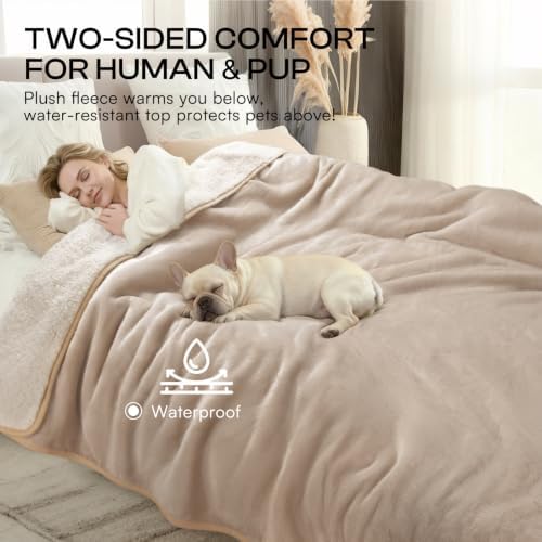 Luciphia Waterproof Blanket for Large Dog, Reversible Sherpa Couch Cover - Image 5