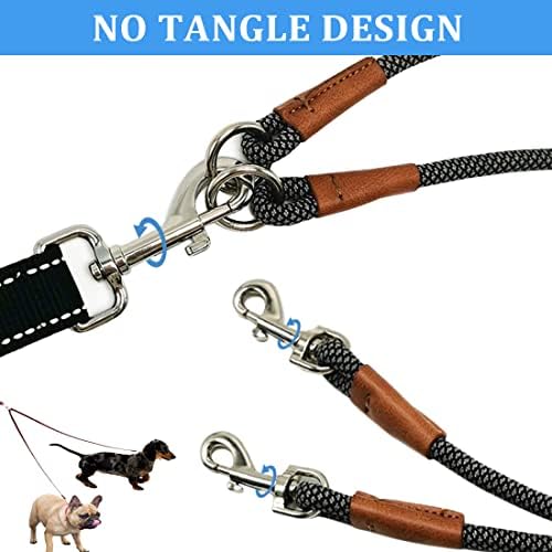 8 FT Double Dog Leash, 1/4" Rope Dual Lead, 2 Way Dog Leash - Image 2