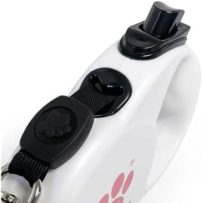 Chew Proof Retractable Dog Leash for Large Dogs, 16ft Heavy Duty Dog Lead with Anti-Chewing Steel Wire Rope, Tangle-Free 360° Swivel, One-Hand Brake & Lock,White L - Image 6