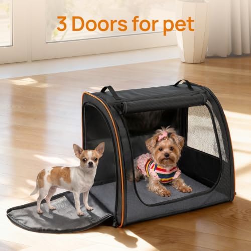 Dog Car Seat, Enclosed Carrier for Pets Travel Safety Dog Crate Soft-Sided Covered Car Kennel Carrier for Backseat for Medium Dogs (S) - Image 5