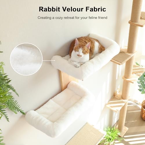 FUKUMARU Cat Wall Shelves, 2 Platform with Soft Cushion Perch - Image 2