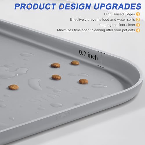 SMILOOL Waterproof Silicone Pet Food Mat with Raised Edge for Dog & Cat - Image 4