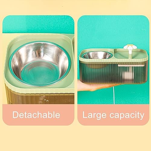2 in 1 Cat Water Fountain and Food Bowl,Cat Fountain Water Bowl,Pet Water Bowl Fountain,Automatic Pet Water Dispenser,Cat Food and Water Bowl Set,Cat Feeding and Watering Supplies(White) - Image 6