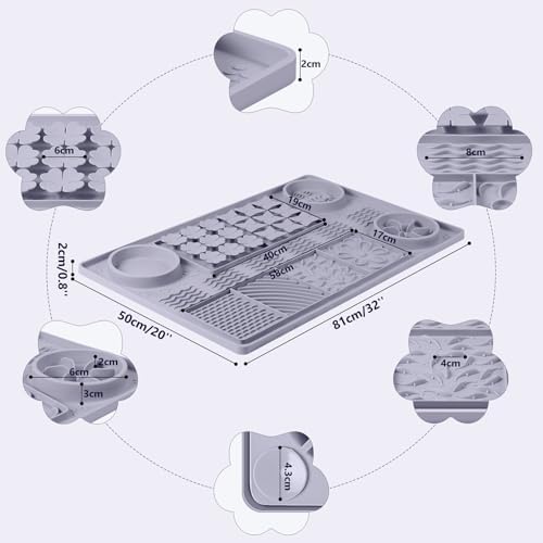 Silicone Lick Mat for Dogs 32"x 20" Large Slow Feeder Mat, Grey - Image 4
