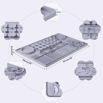 Silicone Lick Mat for Dogs 32"x 20" Large Slow Feeder Mat, Grey - Image 4
