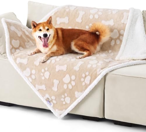 LE SURE Waterproof Dog Blankets for Large Dogs Cute Cozy 3D Jacquard,40x50 - Image 6