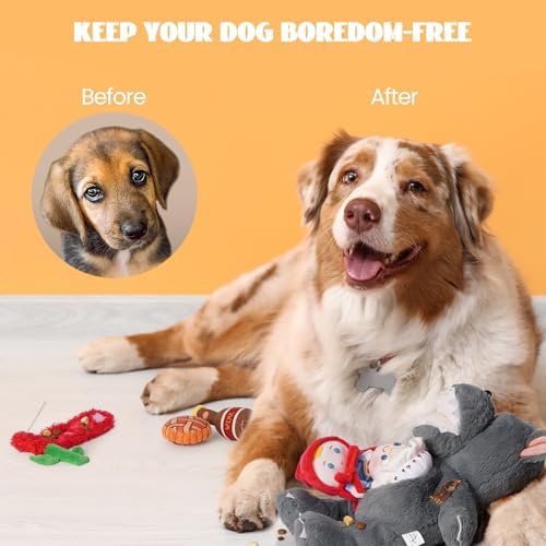 Nocciola Fairy Tale Squeaky Dog Toys, Cute Interactive Plush Stuffed Hide and Seek Cognitive Puzzle Puppy Crinkle Chew Toy for Small, Medium Breed - Image 5