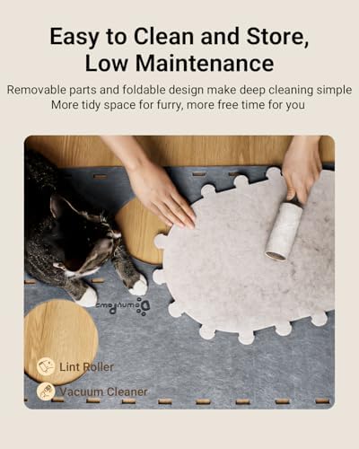 DownyPaws Cat House for Indoor Cats, 2-Storey Cat Bed Cave, Light Gray - Image 7