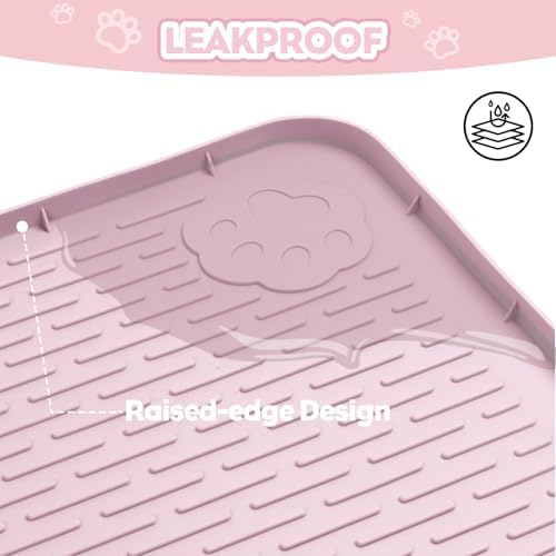 Silicone Cat Litter Mat for Litter Box 34”x22” Large Cat Mat, Pink - Image 7